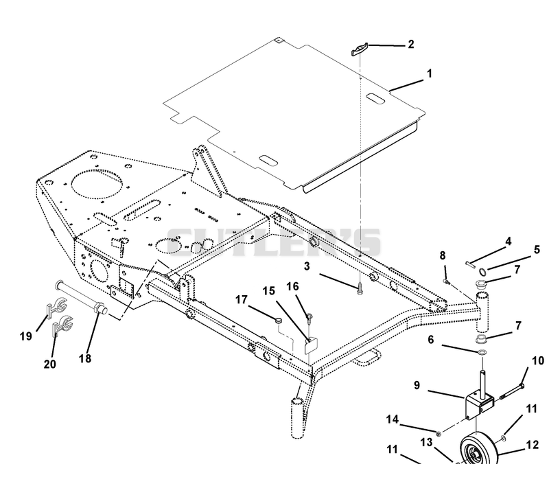 Mower Deck Cover And Caster Wheels