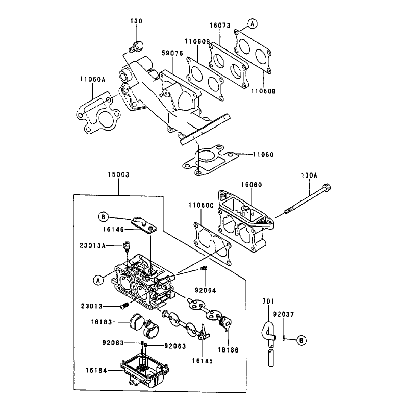 Carburetor Assembly Kawasaki FD750D-AS03