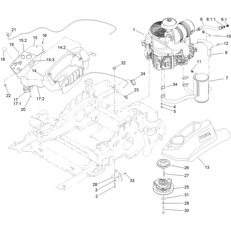 Engine Muffler and Control Panel Assembly