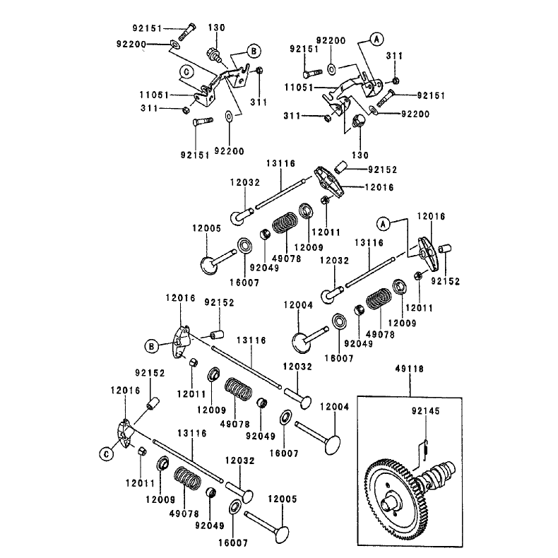 ValveCamshaft Assembly Kawasaki FD750D-AS03
