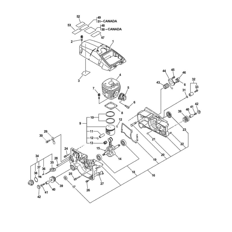 Engine, Crankcase, Cylinder Cover