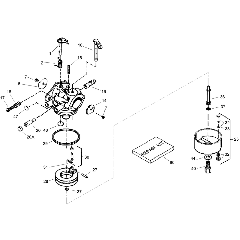 Carburetor Assembly No. 640052  Tecumseh HMSK-80 155672X