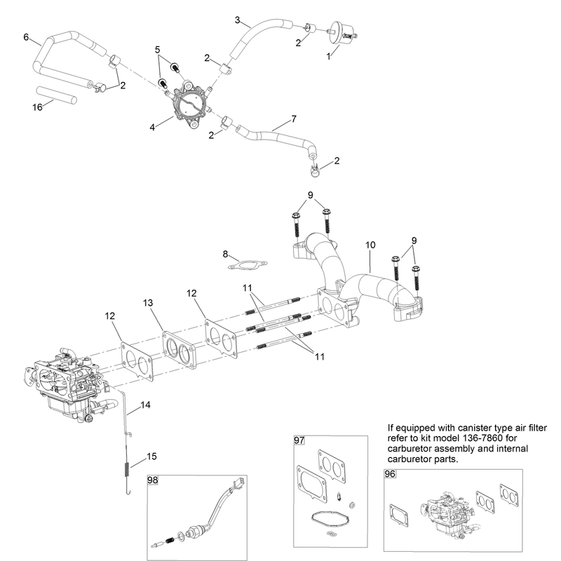 Fuel System Assembly  with Non-Canister Style Air Filter