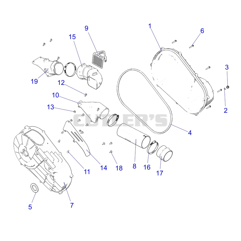 Drive Train, Clutch Cover and Ducting