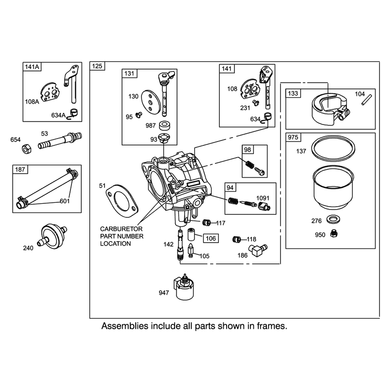 Carburetor Assembly Engine Briggs and Stratton Model 31F777-0123-E1