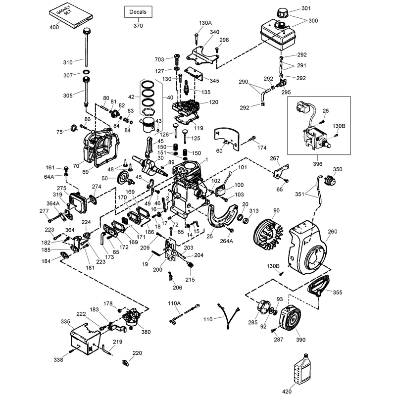 Engine Assembly No. 1  Tecumseh LH195SA - 67435V