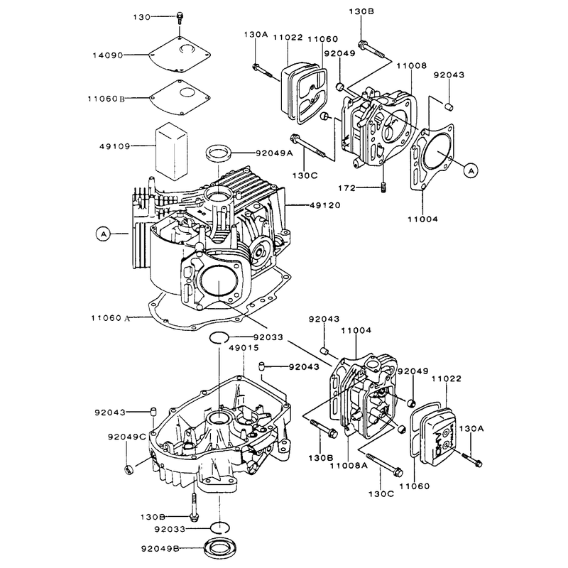CylinderCrankcase Assembly Kawasaki FH500V-AS25