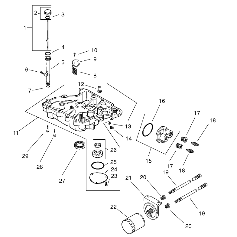 Oil Pan / Lubrication Assembly  Kohler CV 490-27503