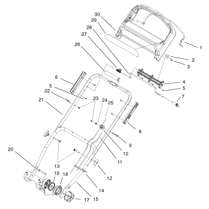 Self Propelled Handle and Controls Assembly