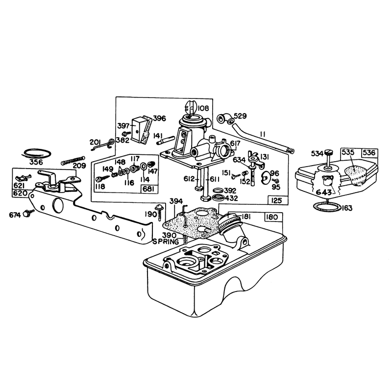 Briggs and Stratton Carburetor Assembly Model 92908-2053-01 for 21in Hand Propelled Model 16310