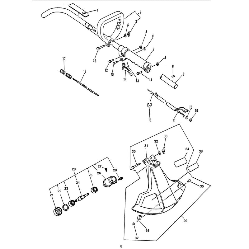 DRIVE SHAFT, HANDLES, THROTTLE