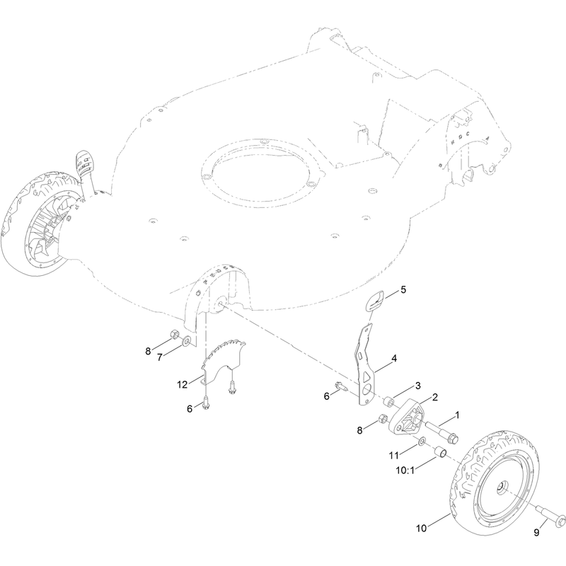 Front Wheel and Height of Cut Assembly