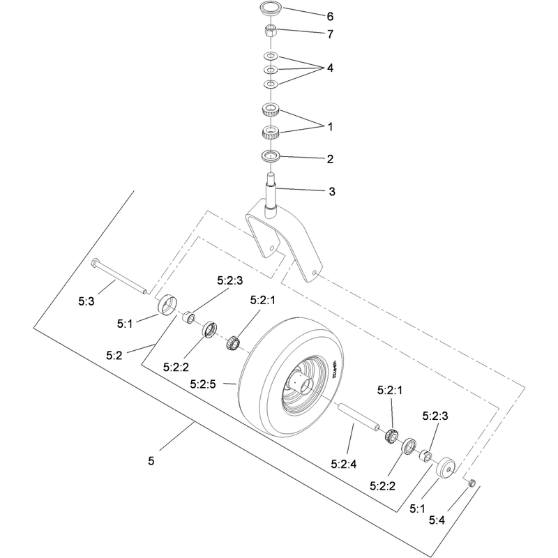 Caster Wheel and Fork Assembly