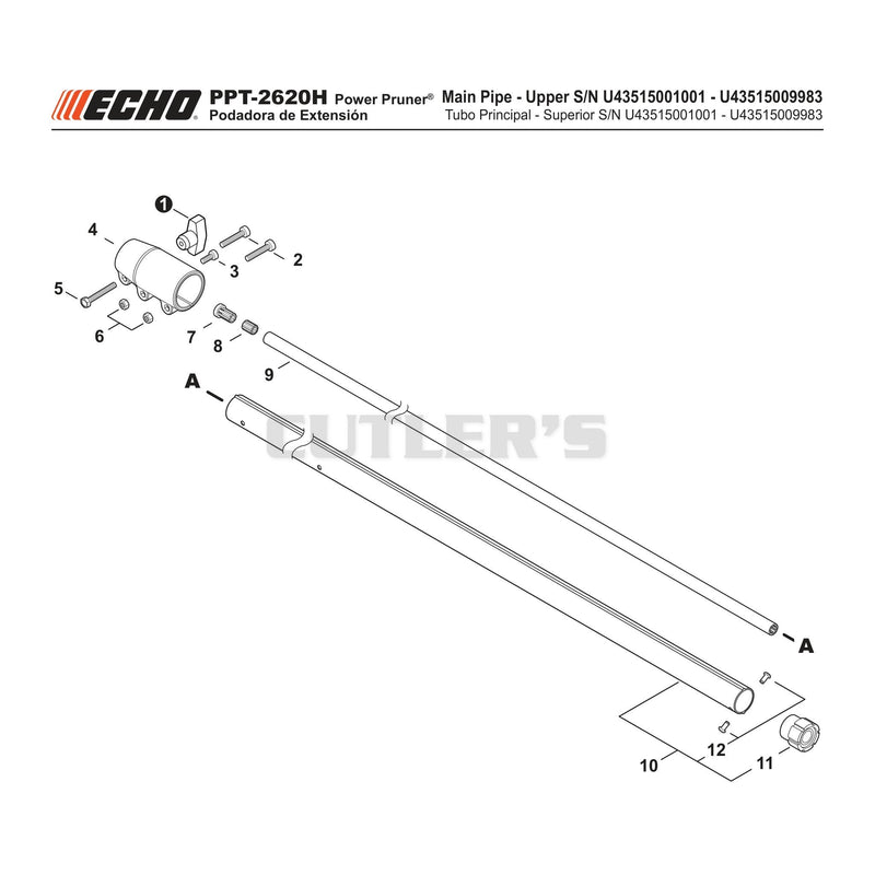 Main Pipe Upper S/N U43515001001 - U43515009983
