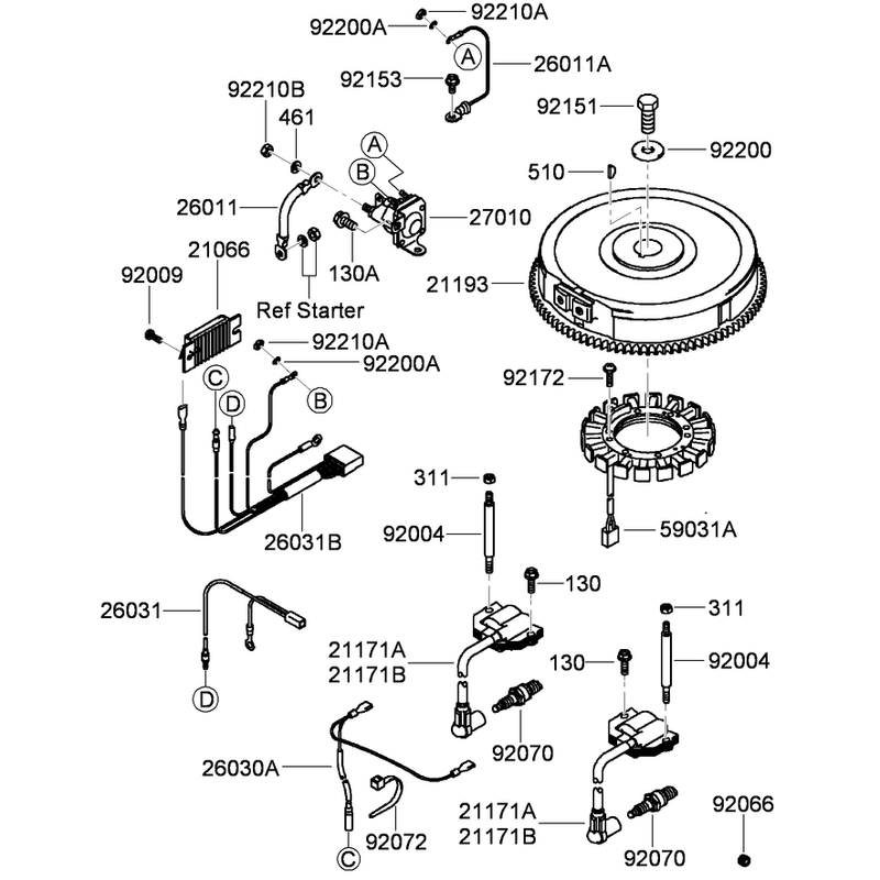 Electric Equipment Assembly  Kawasaki FH680V-BS39