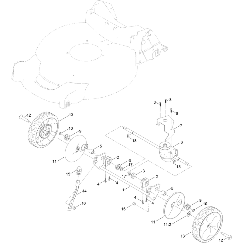 Transmission and Rear Wheel Assembly