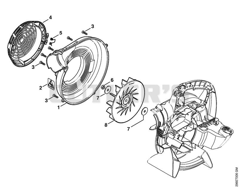 Fan housing outer, Fan wheel