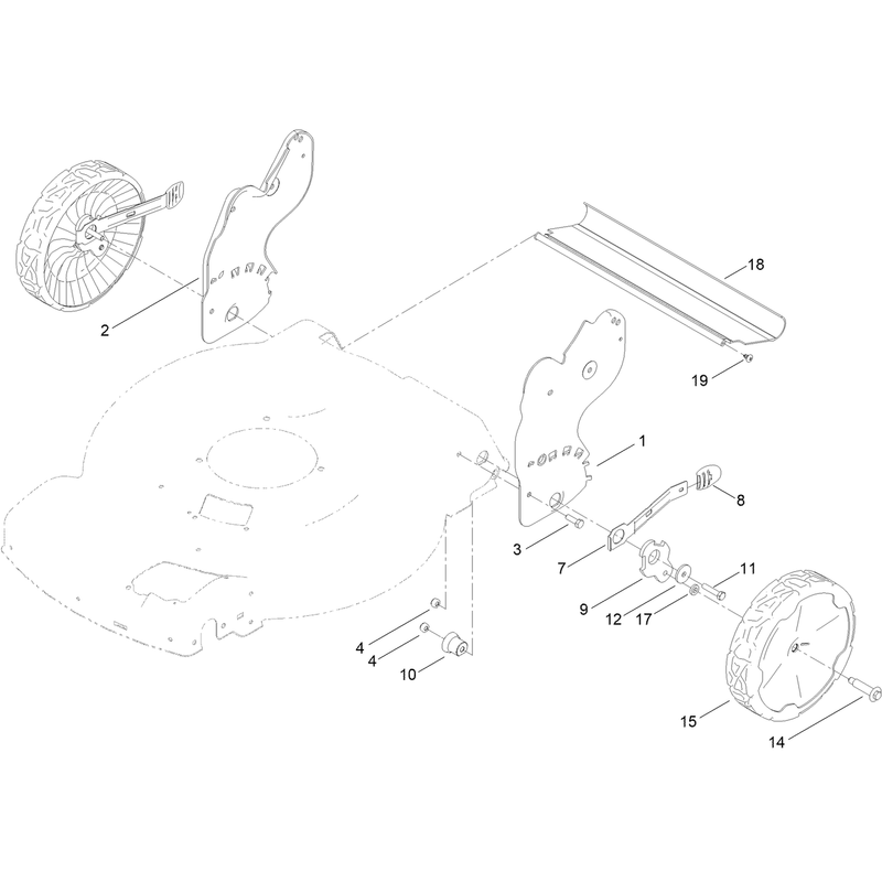 Rear Wheel and Height of Cut Assembly