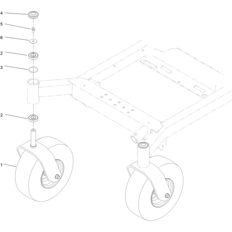 Caster Wheel and Fork Assembly