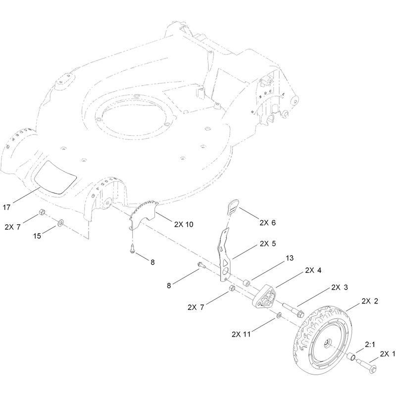 Front Wheel and Height of Cut Assembly