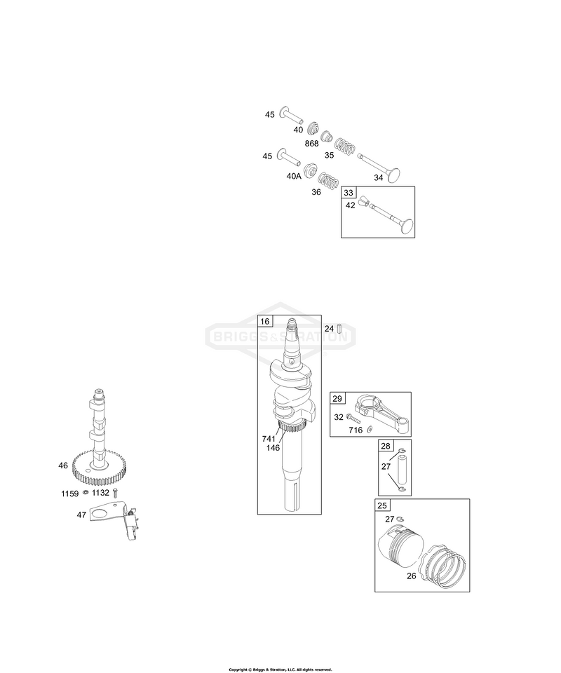 Cam, Crankshaft, Pistons, Valves