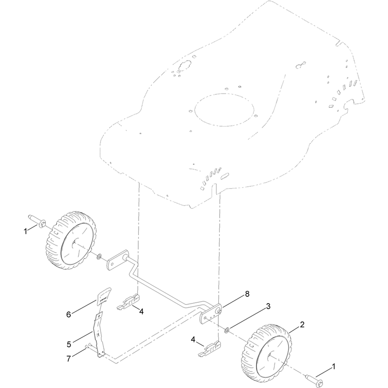 Front Wheel and Height of Cut Assembly