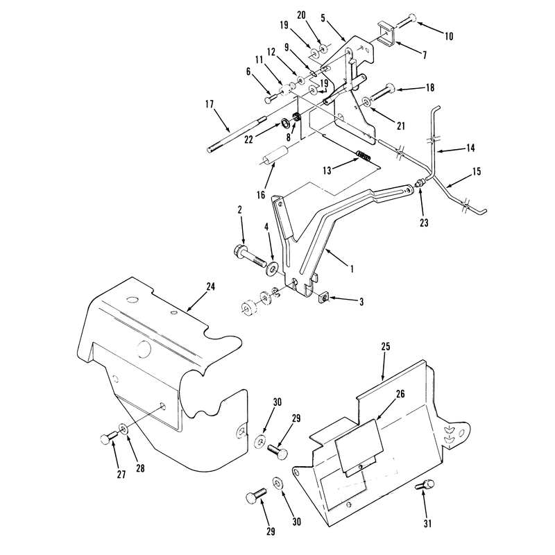 14hp Engine Governor Linkage and Cover Assembly