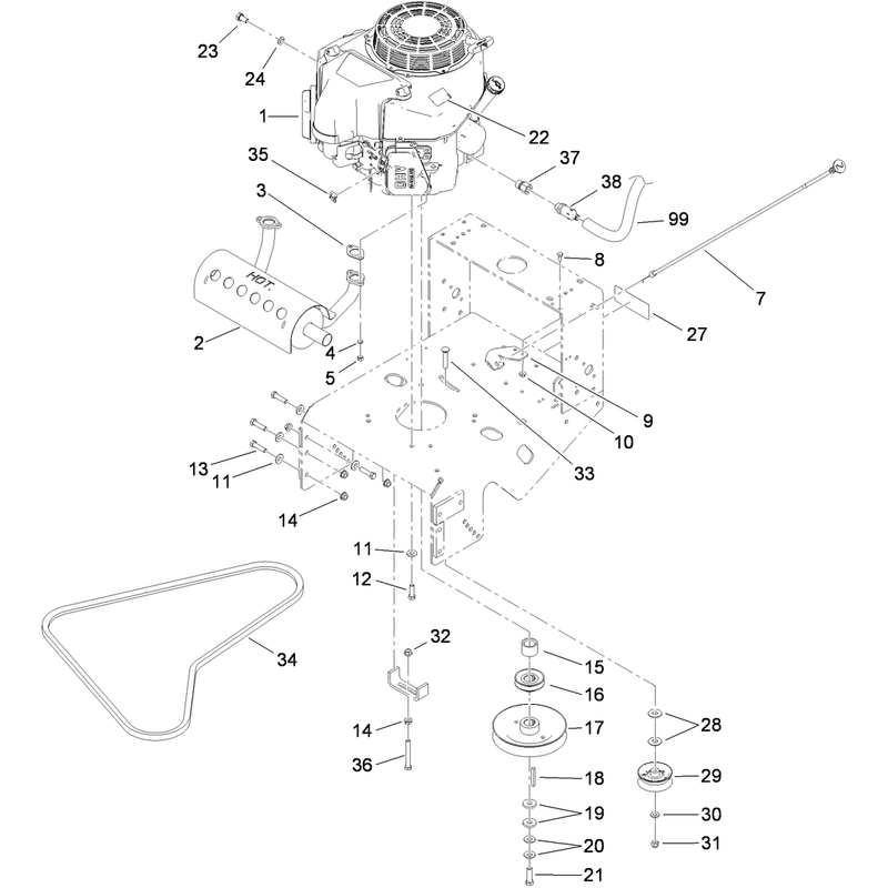 Engine and Exhaust Assembly