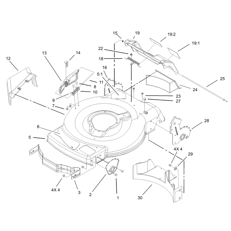 Deck Side Chute and Rear Door Assembly