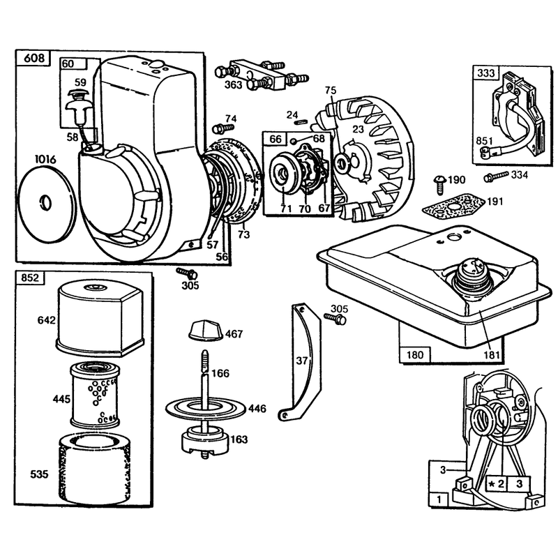 Engine Briggs & Stratton Model No. 60112 Type No. 1210-01