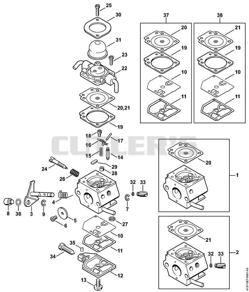 Carburetor C1Q-S28, C1Q-S41 ⇥ 1 42 812 153 (21.1999)