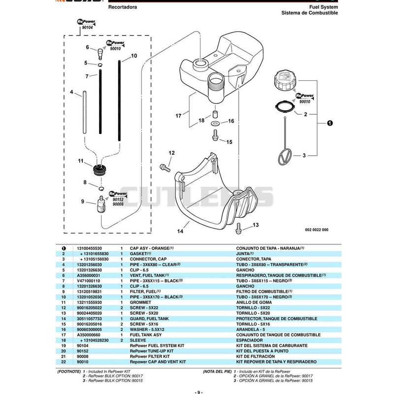 Carcasa del Ventilador, Embrague -- MODELOS GRISES