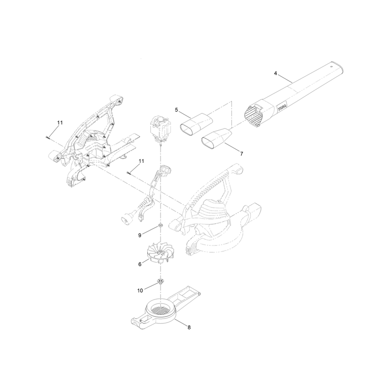 Blower Tube and Impeller Assembly