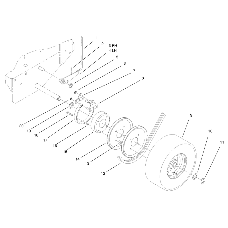 Brake Wheel Pulley and Wheel Assembly