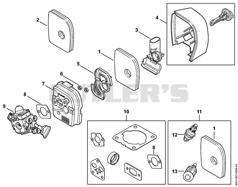 Air filter (12.2012) BG 86, BG 86 C-E, BG 86 C-E Z, BG 86-Z