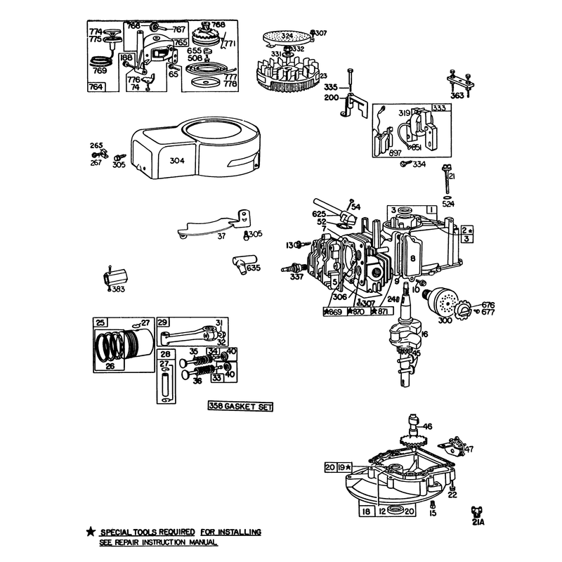 Engine Briggs and Stratton Model 92908-5205-01