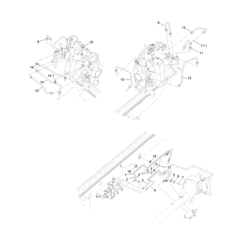 Carriage Rear Cam Hydraulic Tube Assembly