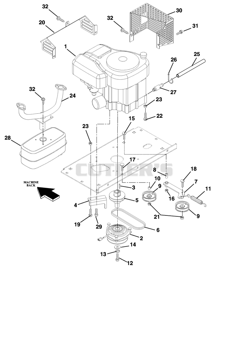 Engine, Exhaust, Belts And Idlers