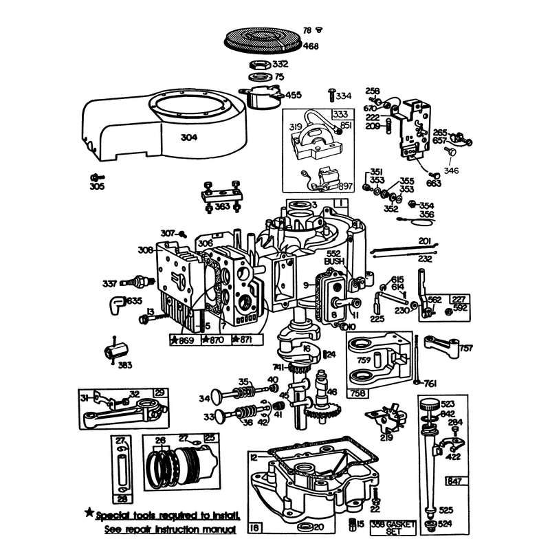 Engine Briggs & Stratton Model No. 252707-0633-01