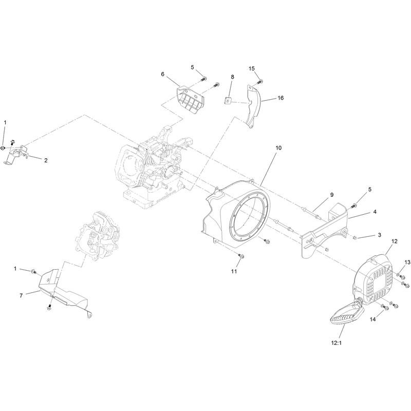 Blower Housing and Shrouds Assembly