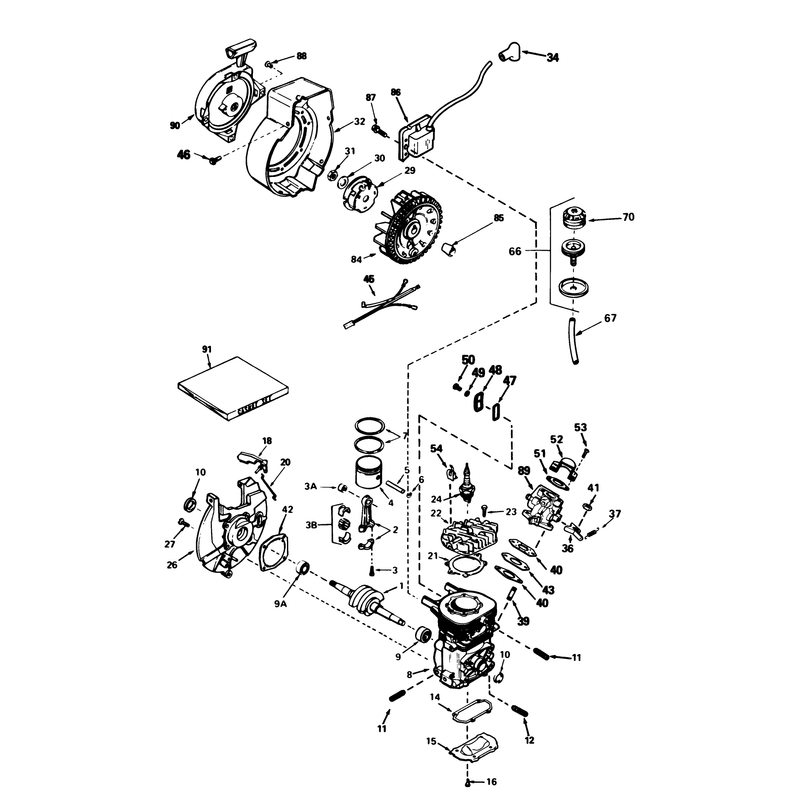 Engine Tecumseh Model Ah-600 Type 1623-A