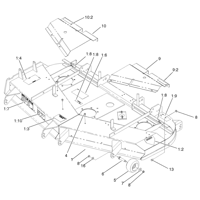 Deck Deflector and Roller Assembly