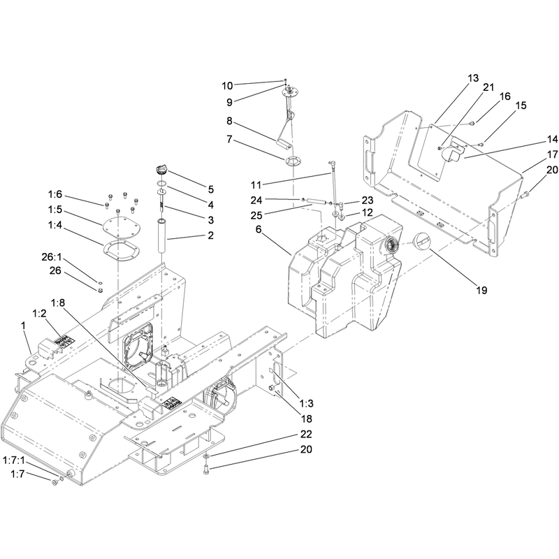 Main Frame and Fuel Tank Assembly