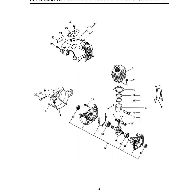 ENGINE\EXTERNAL, INTERNAL, CRANKCASE, FAN HOUSING, CYLINDER COVER