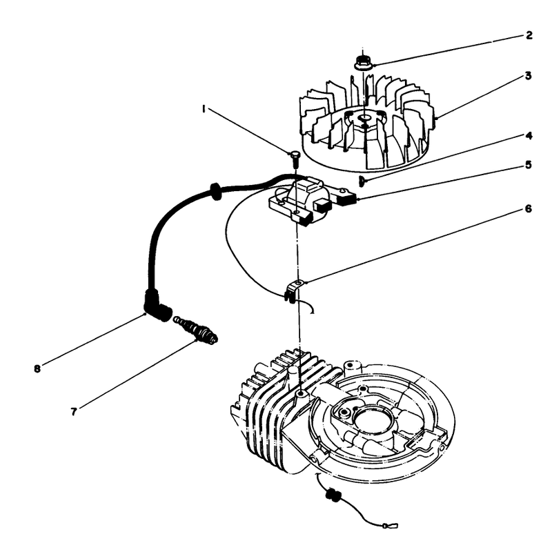 Flywheel and Magneto Assembly Engine Model No 47plo-2