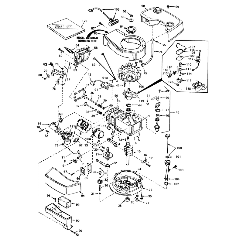 Engine Tecumseh Model No Tnt 100-10065d