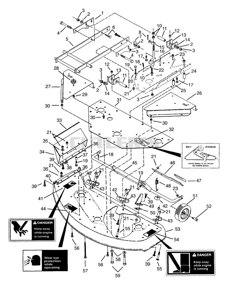 40" MOWER DECK ASSEMBLY