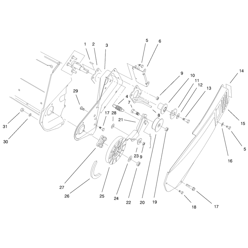 Pulley & Belt Cover Assembly (models 38177 & 38178)
