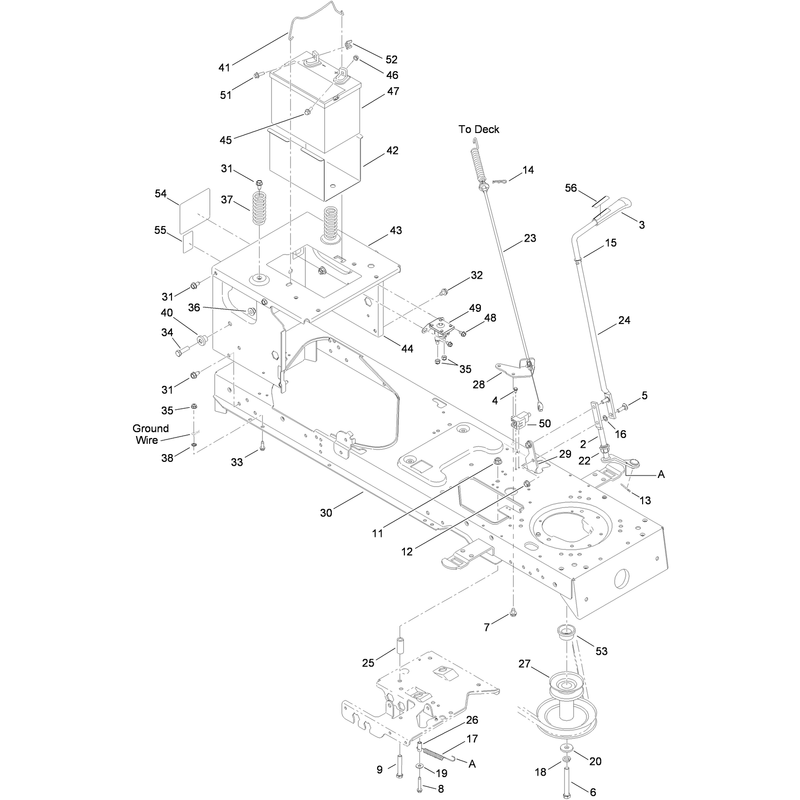 Frame Battery and Manual PTO Assembly