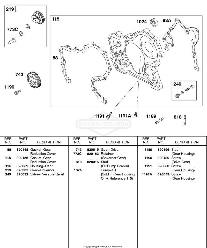 Gear Housing, Governor Gear